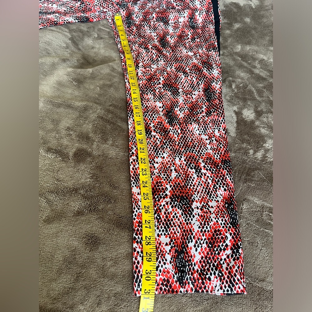 Calvin Klein Jogger Pants Red Black White Snake Print Drawstring Pants SZ S - Picture 14 of 15